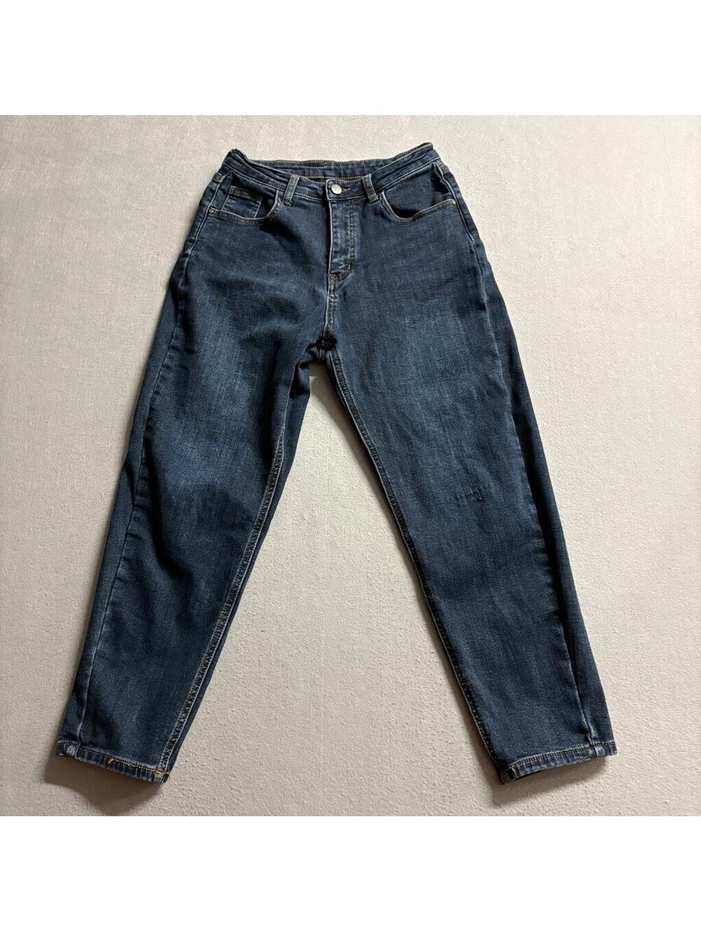 Disney Mickey Mouse Embroidered Jeans Womens S Blue Denim High Rise Tapered